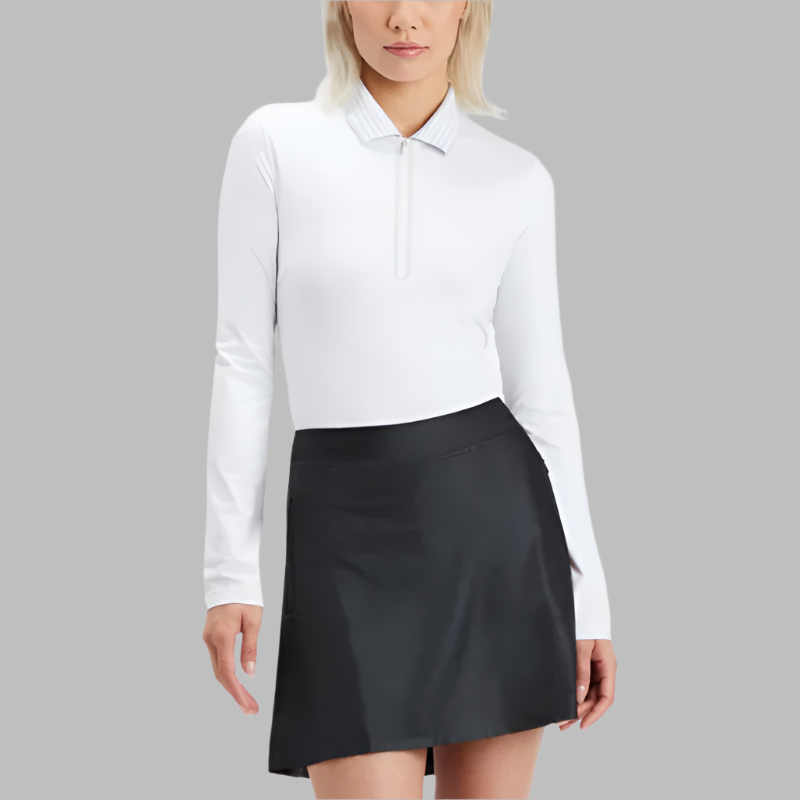 G/Fore Silky Tech L/S Zip Polo - Snow