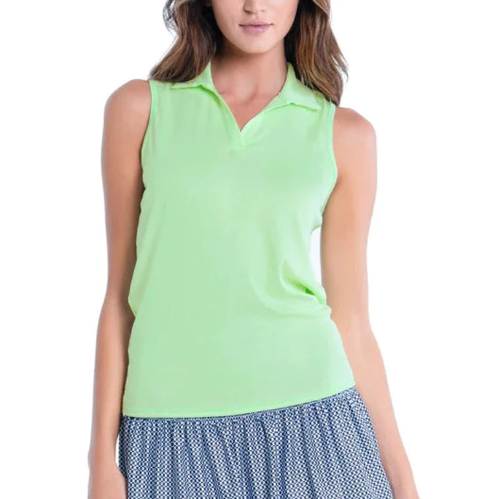 Lucky In Love Urbana Rib Tie Polo - Lime