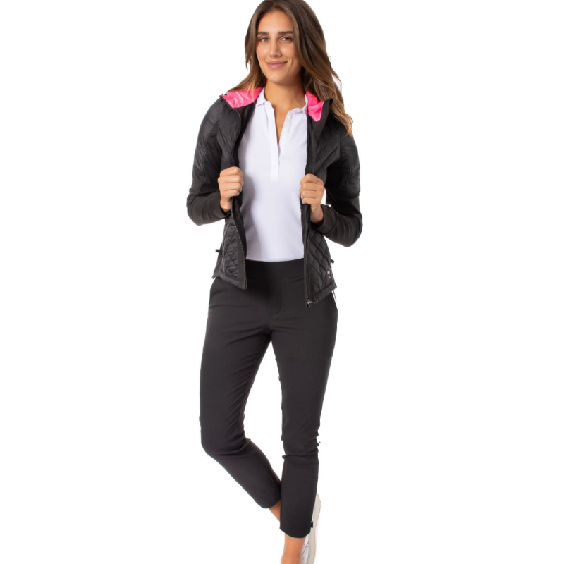 Golftini Windbreaker Jacket - Black/Hot Pink