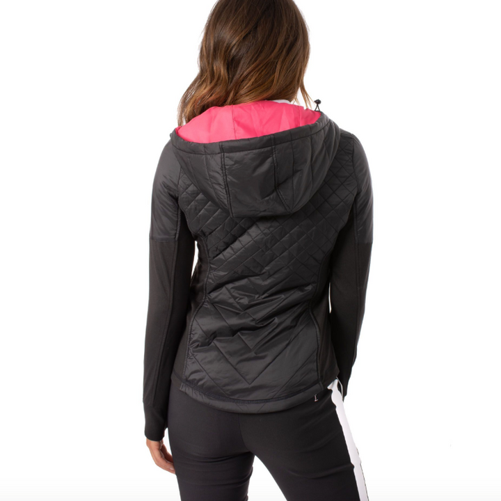 Golftini Windbreaker Jacket - Black/Hot Pink