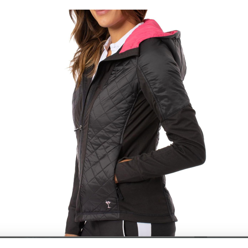 Golftini Windbreaker Jacket - Black/Hot Pink