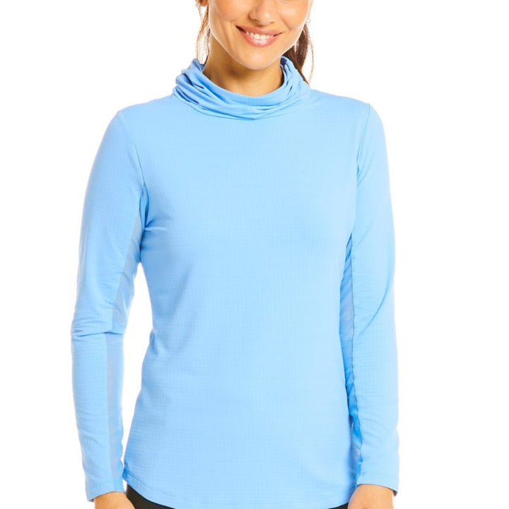 IBKUL Convertible L/S Mock Neck Top - Peri