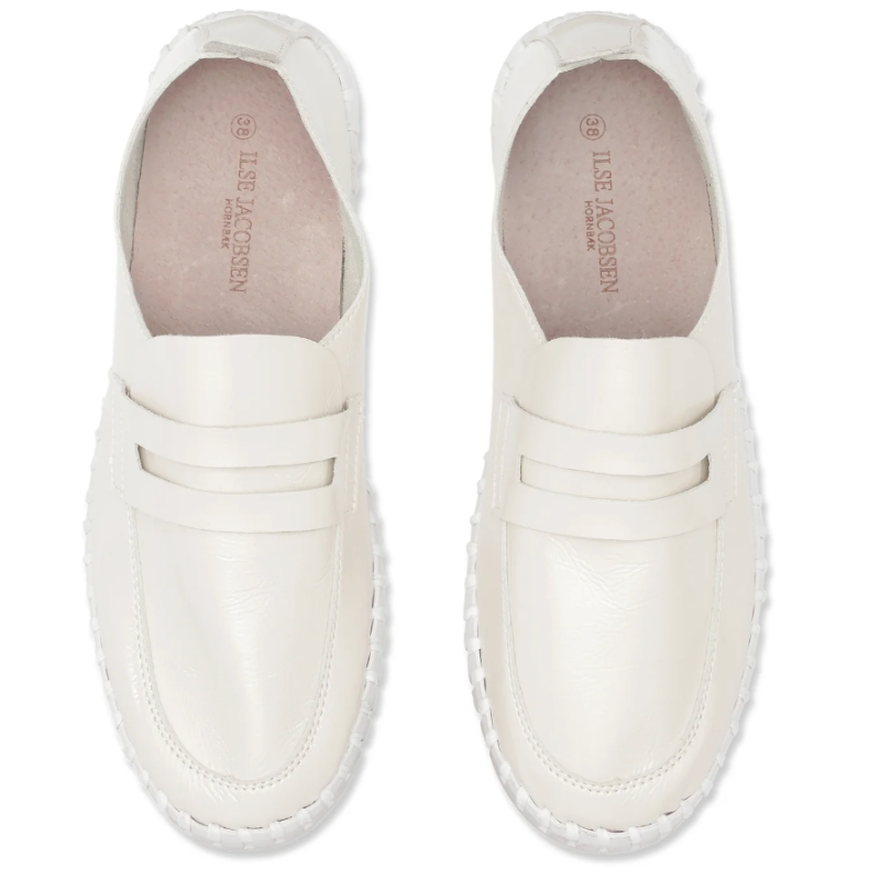 Ilse Jacobsen Tulip Patent Loafer - Cream