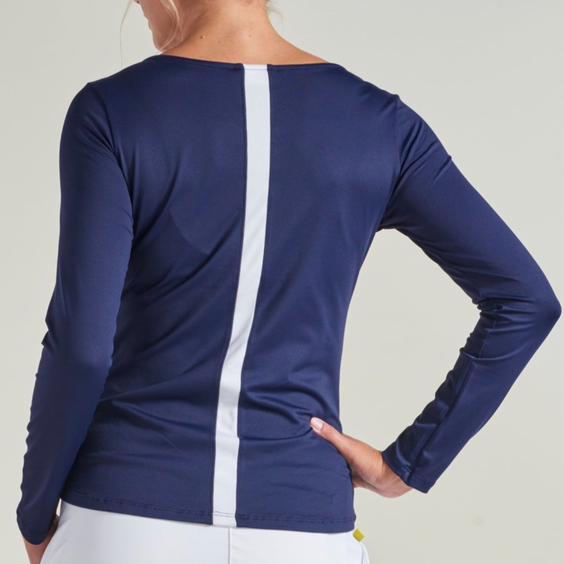 L'OeufPoche L/S Crew Neck Top - Navy/White Stripe
