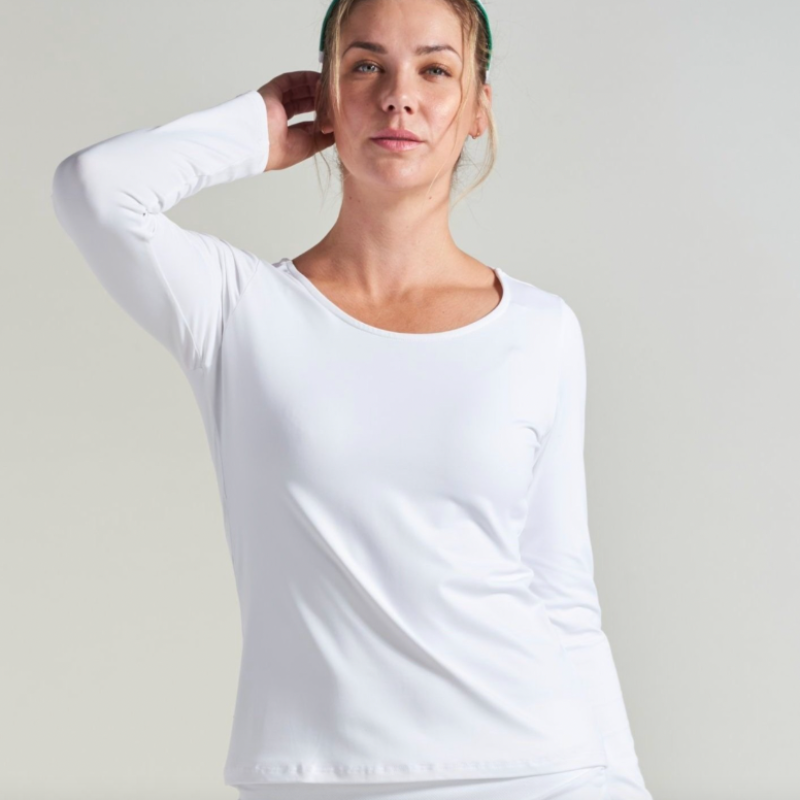 L'Oeuf Poche L/S Crewneck Top - White/Navy Stripe