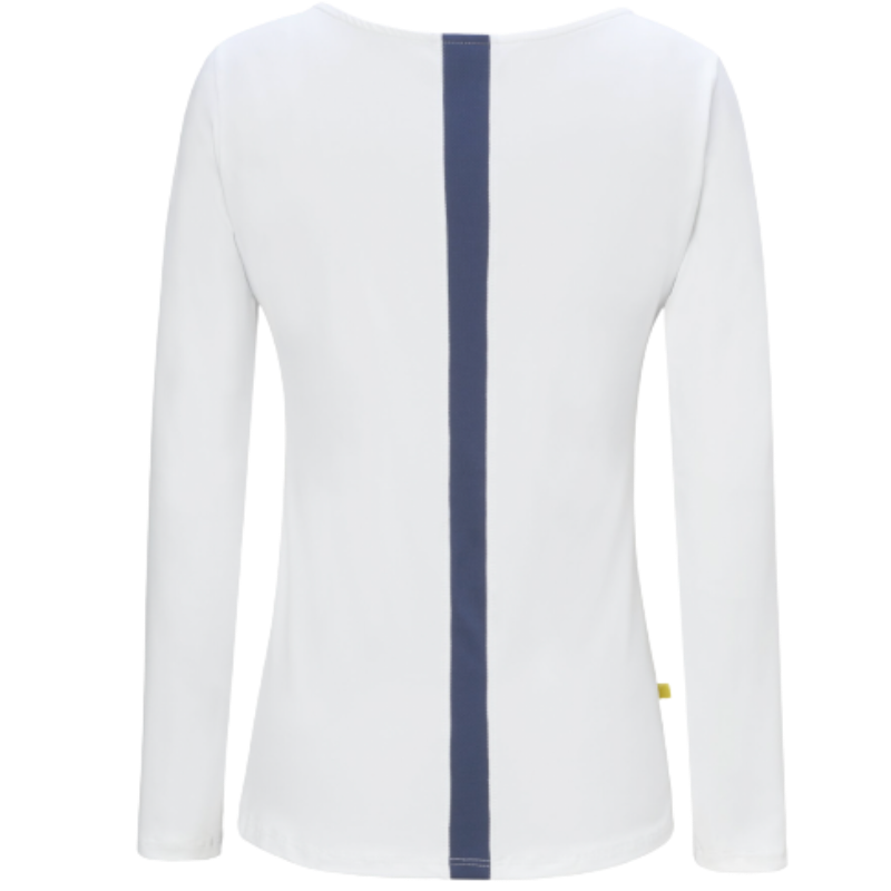 L'Oeuf Poche L/S Crewneck Top - White/Navy Stripe