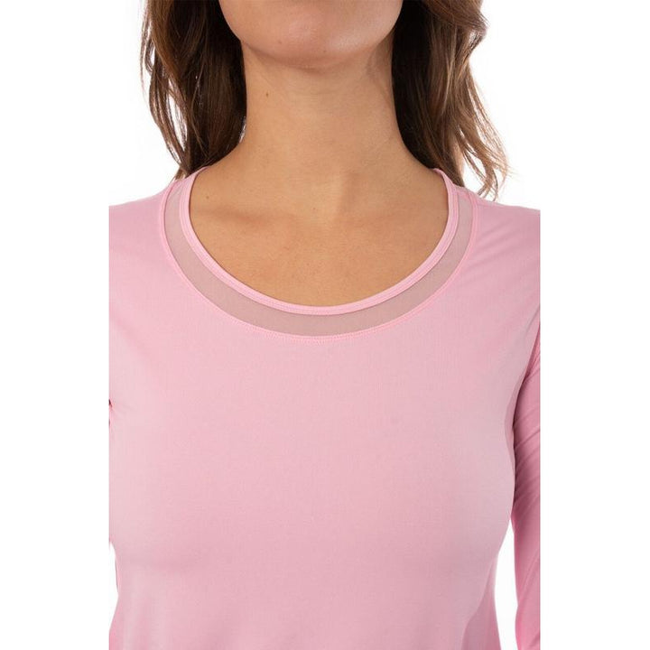 Golftini L/S Mesh Trim Top - Light Pink