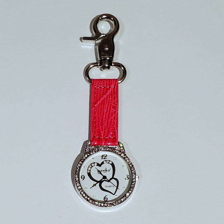 Navika Crystal Double Heart Watch