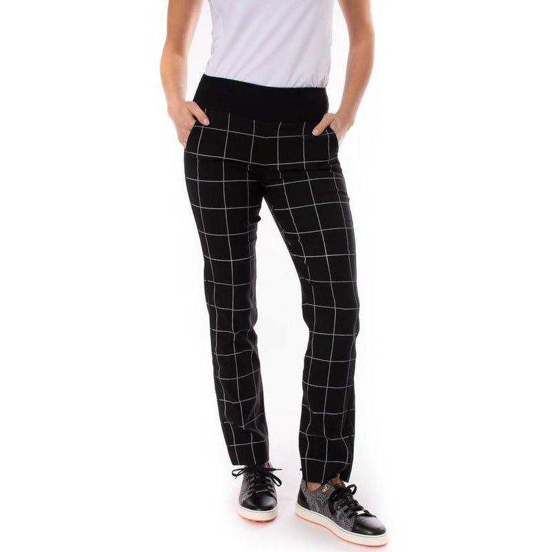 Golftini Trophy Pull-On Pant - Black/White