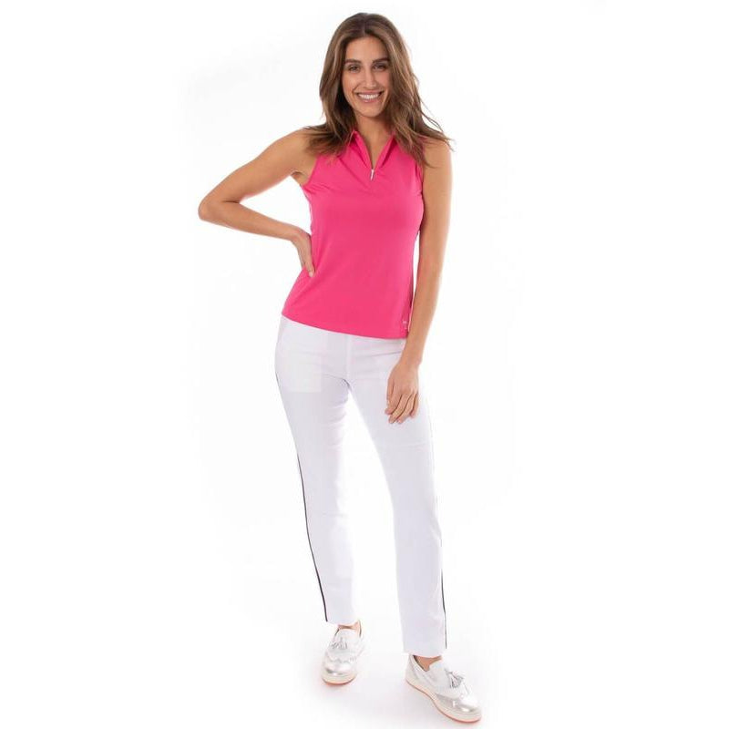 Golftini Trophy Pull-On Pant - White/Black Stripe