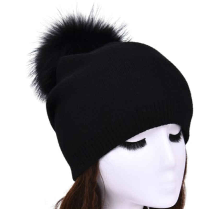 PNYC Evelyn Beanie (Faux Fur) - Black