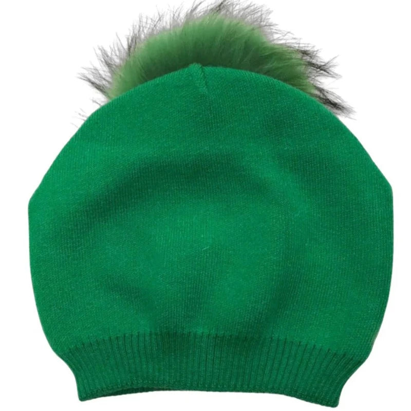PNYC Evelyn Beanie (Faux Fur)- Kelly Green