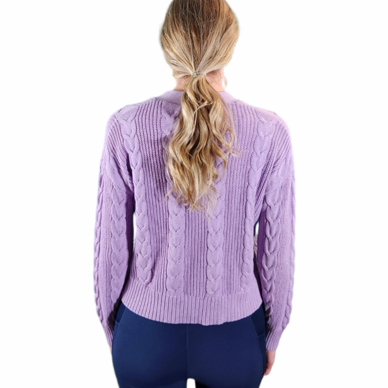 Alashan Cashmere Cable Cardigan - Lavender