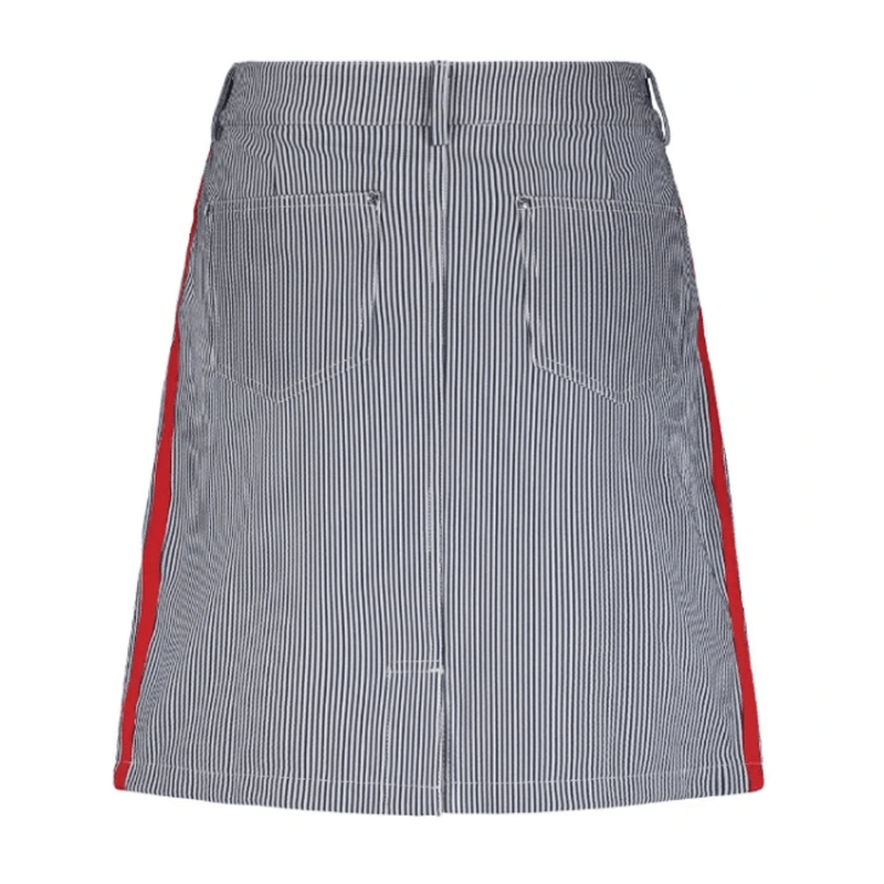 Movetes Seersucker Skort - Navy/Red Stripe