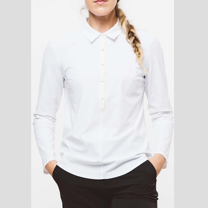 Foray Golf Core L/S Polo - White