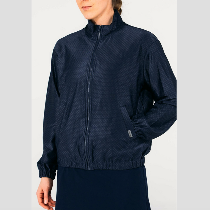 Foray Golf Core Geo Textured Track Jacket - Navy