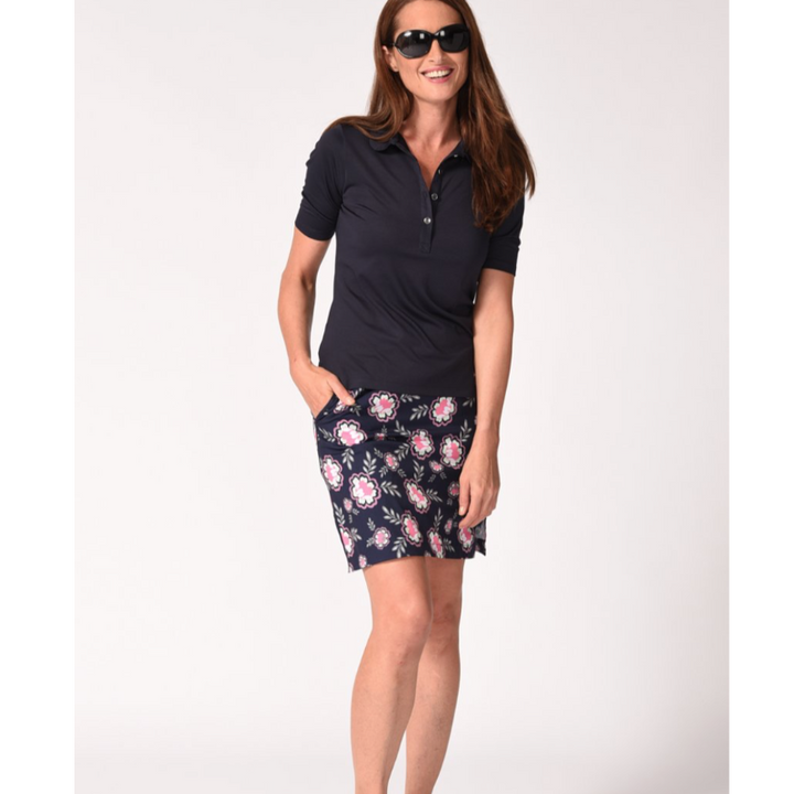 Golftini S/S Elbow Polo Top - Navy