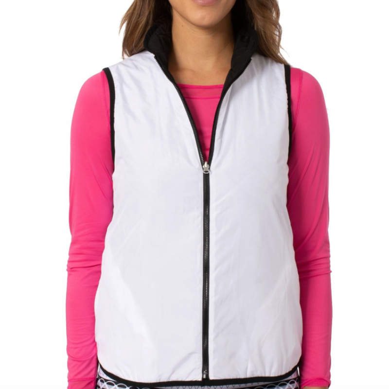 Golftini Reversible Wind Vest - Black/White