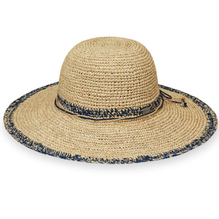 Wallaroo Camille Raffia Hat - Natural/Navy