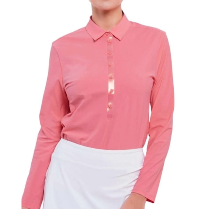 Foray Golf Core L/S Polo - Flamingo