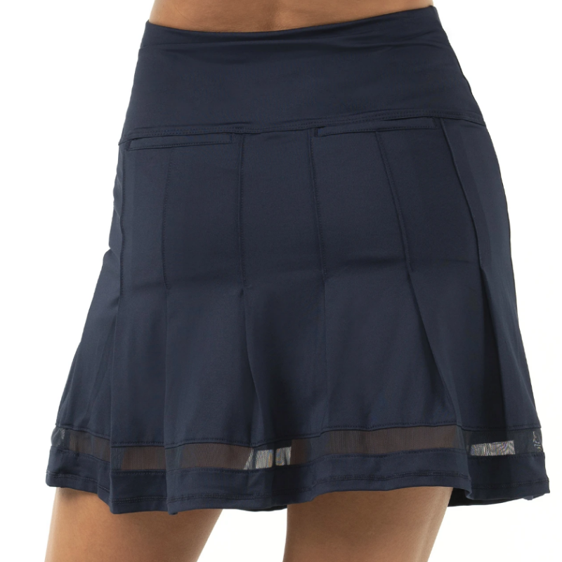 Lucky In Love Vintage Pleated Skort (17.5") - Navy