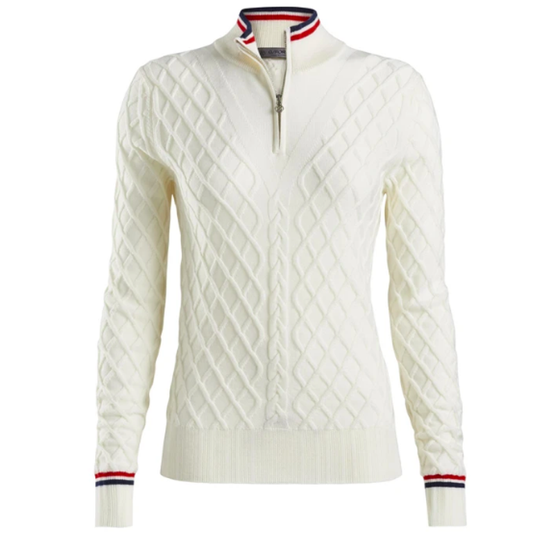 G/FORE Cable 1/4 Zip Sweater - Snow