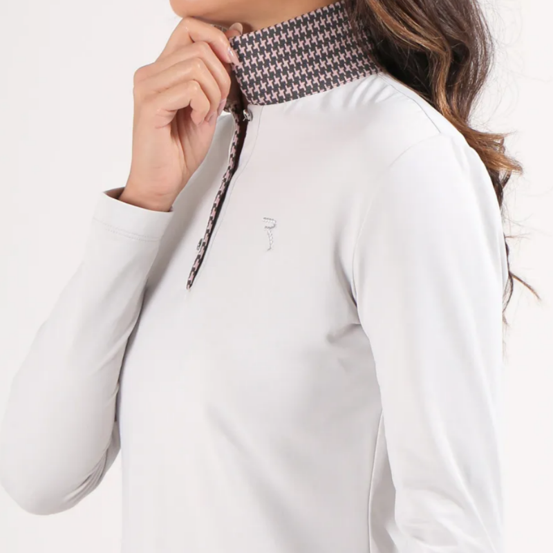 Chervò Amira L/S Polo - Pearl White