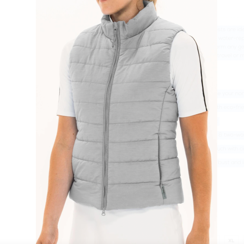 Foray Golf Quilted Packable Vest - Grey