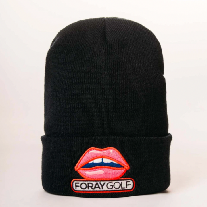 Foray Golf Lips Beanie - Black