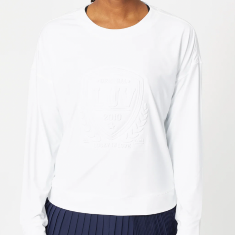 Lucky In Love Light Weight L/S Top - White