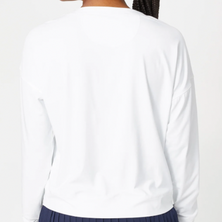 Lucky In Love Light Weight L/S Top - White