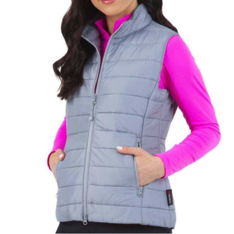 IBKUL Zip Quilted Vest - Silver