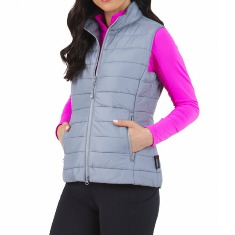 IBKUL Zip Quilted Vest - Silver