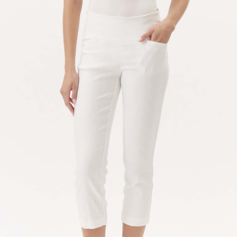 Swing Control Crop Pant (24")- Ivory Jacquard