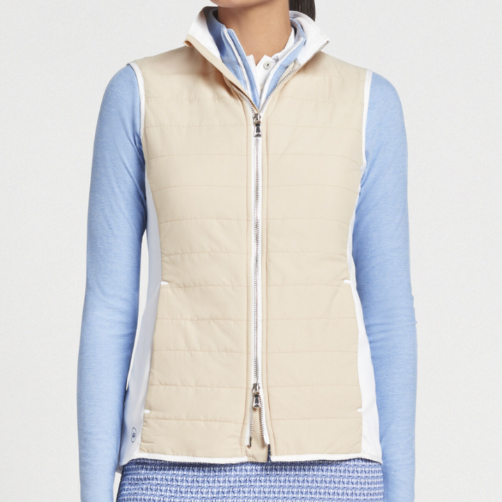 Peter Millar Lizzie Hybrid Vest - Sand/White