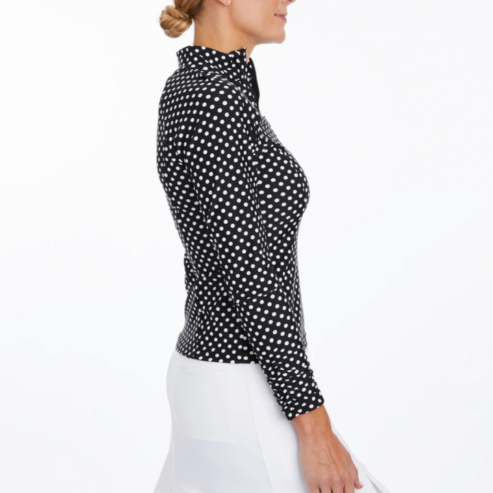 Tzu Tzu Sara L/S Top - Black Dotty