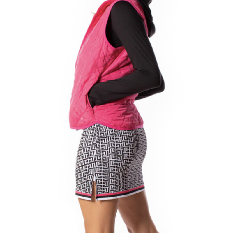 Golftini Ebb and Flow Pull-On Skort - Black/White