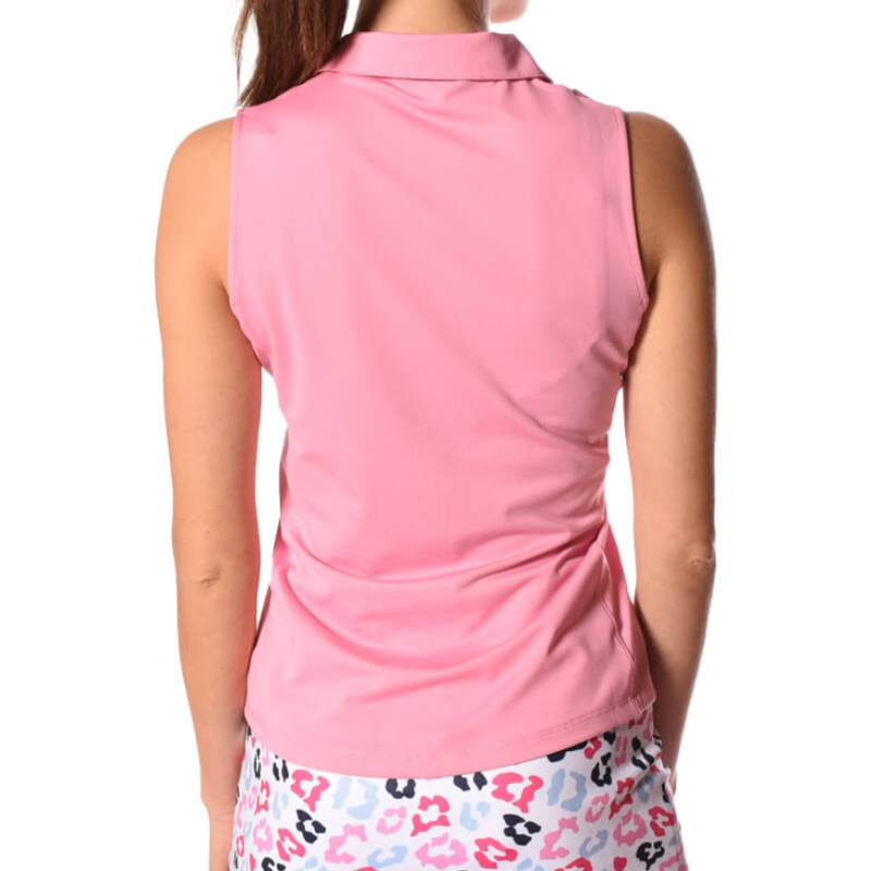 Golftini S/L Zip Tech Polo - Bubblegum Pink