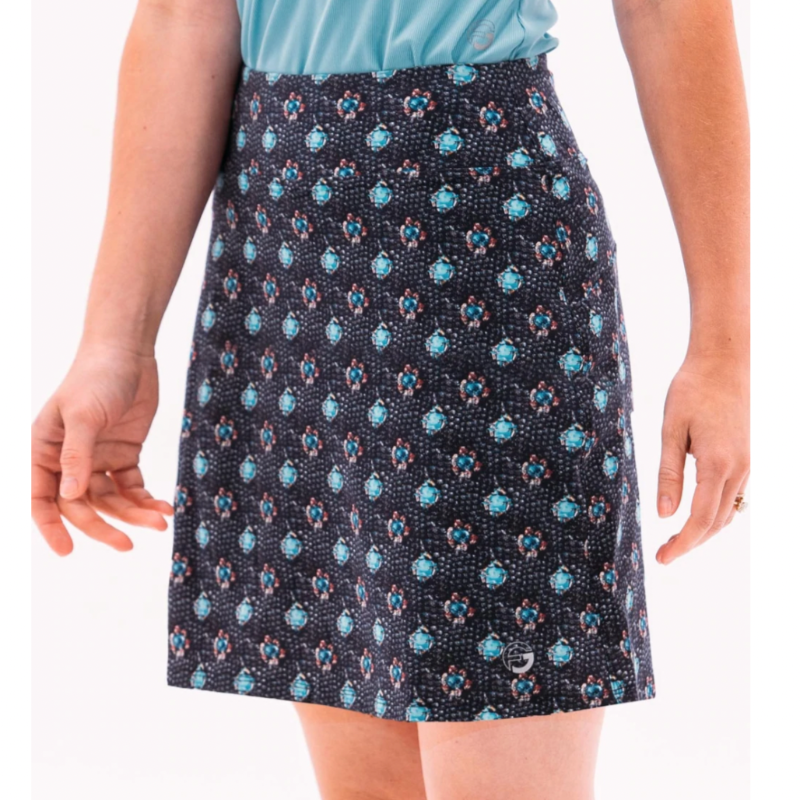 Foray Golf Lux Jewel Print Skort (Tall) - Navy