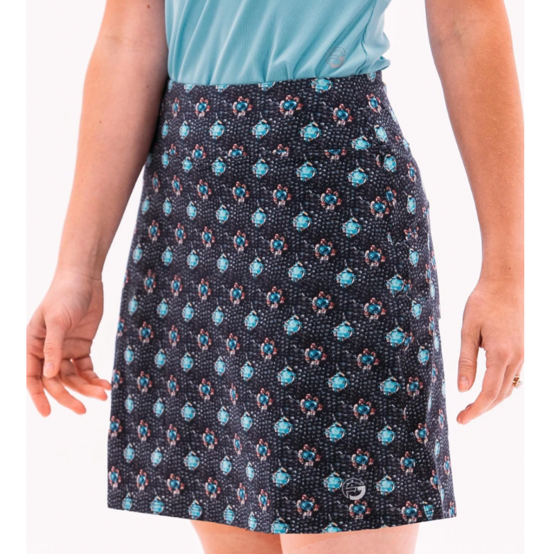 Foray Golf Lux Jewel Print Skort - Navy