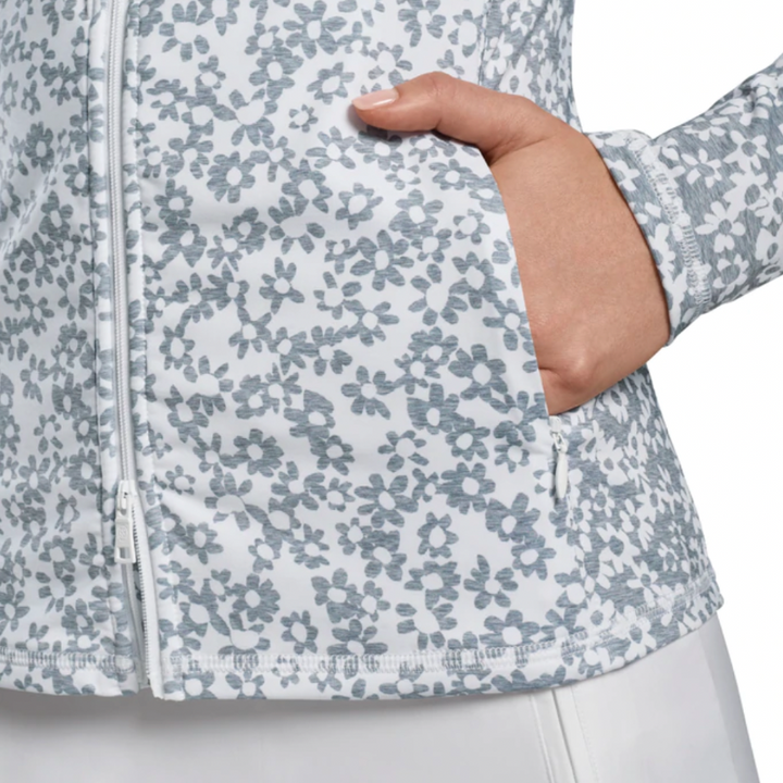 G/FORE Floral Full-Zip L/S Top - Grey