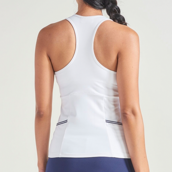 L'Oeuf Poche Baseline Pocket Racerback - White/Navy