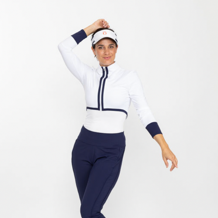 Kinona Sun's Out Zip Shrug - White/Navy