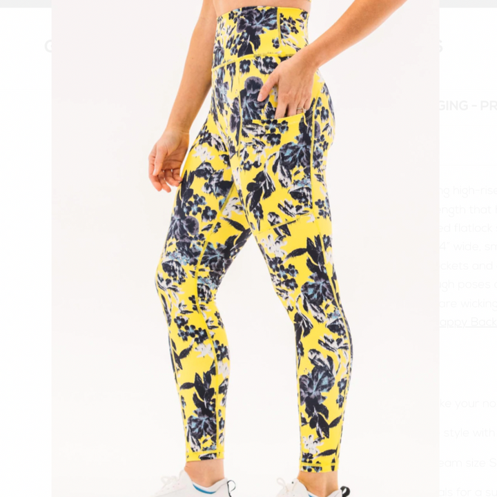 Foray Golf High Rise 7/8 Legging - Yellow/Navy Floral