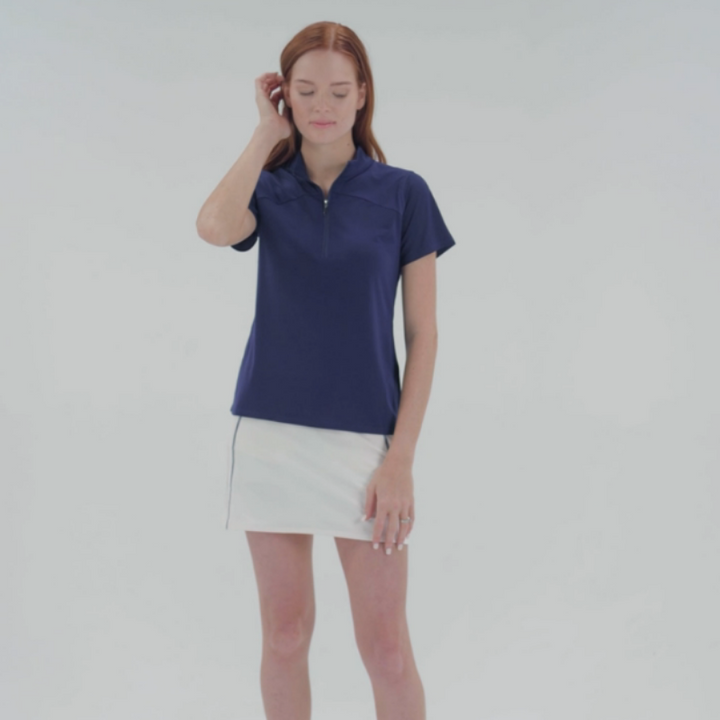 Movetes Arch Quarter Zip S/S Polo - Admiral Navy