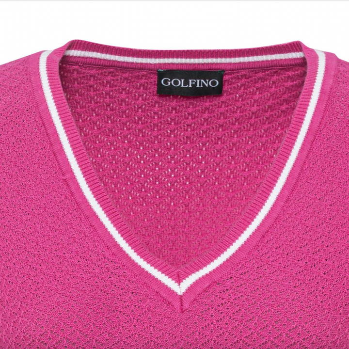 Golfino Out of Bounds V-Neck Pullover - Pink