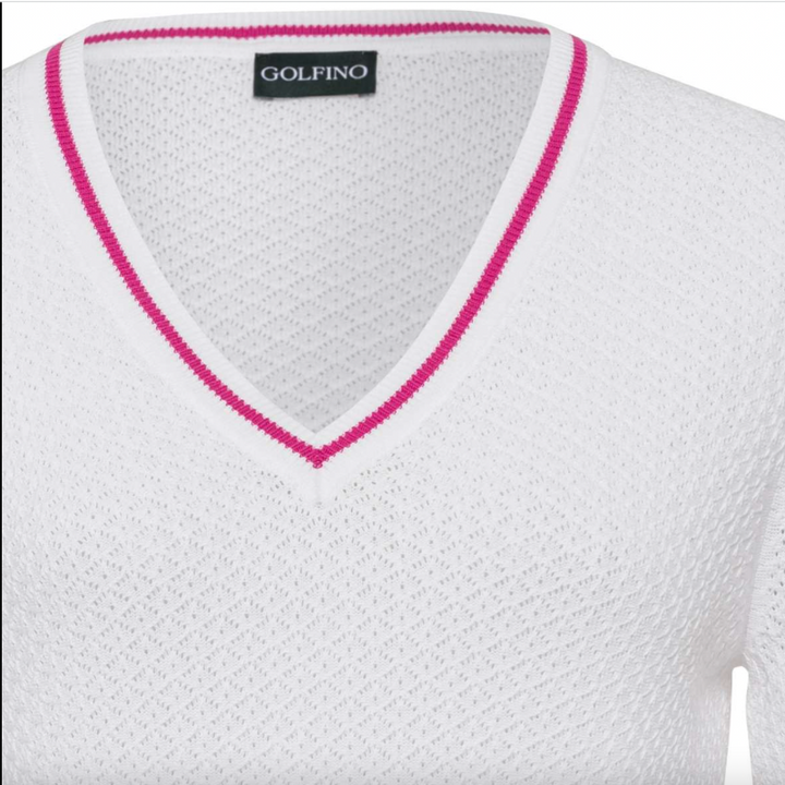 Golfino Out of Bounds V-Neck Pullover - White