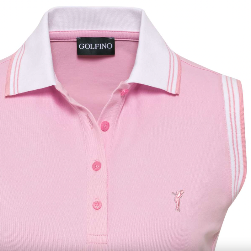 Golfino Maura S/L Polo - Pink/Stripe