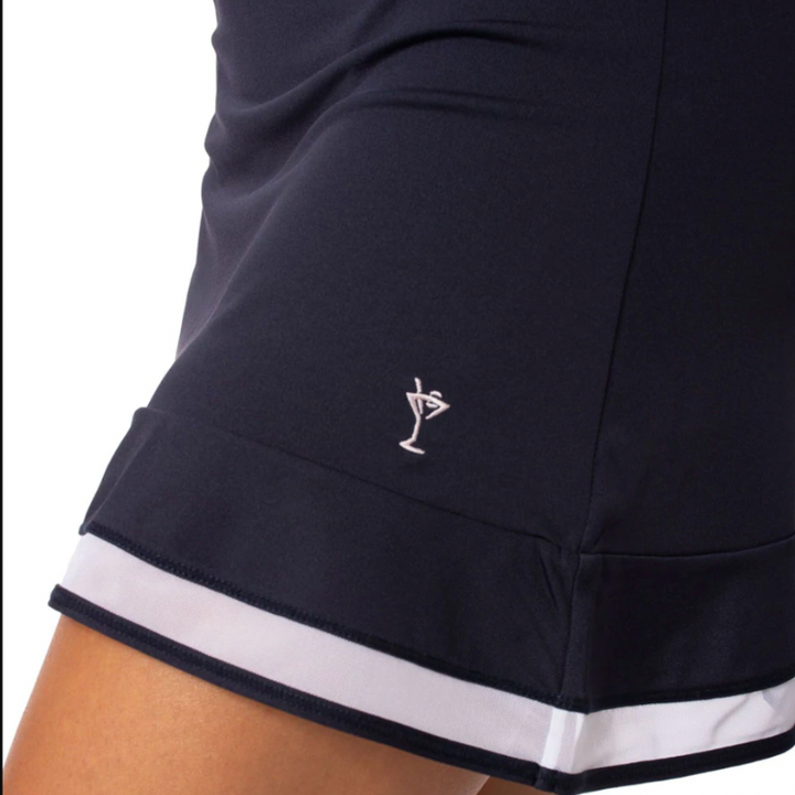 Golftini Pull-On Mesh Trim Skort 16.5" - Navy