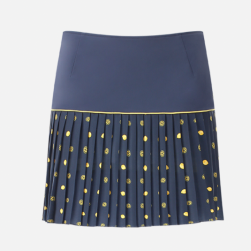 Chervò Jupon Pleated Skort - Navy/Lemon